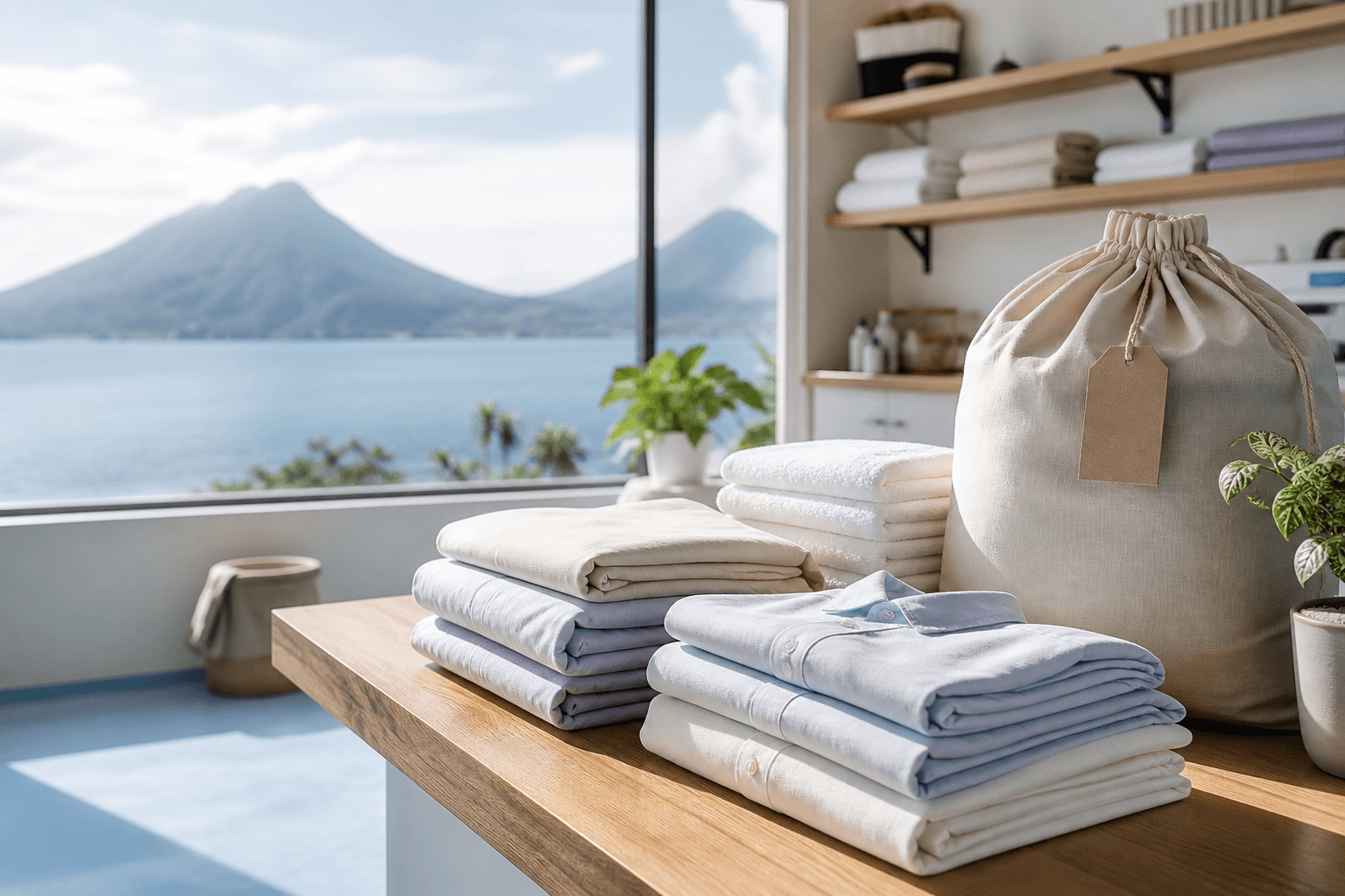 Organized laundry with clean clothes